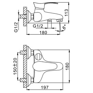 Смеситель для ванны и душа Frap F3201 хром